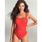 Serena Belted Square Neck Swimsuit