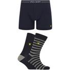 3pk Cotton Rich Trunks and Socks Gift Set