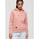 Cotton Rich Embossed Logo Relaxed Hoodie
