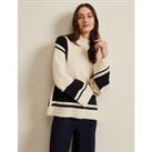 Striped Ribbed Round Neck Relaxed Jumper
