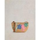 Jute Embroidered Floral Cross Body Bag