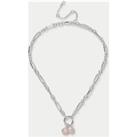 Silver Plated Pearl and Rose Quartz Necklace