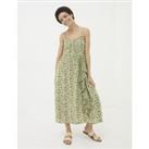 Buy Linen Rich Floral Square Neck Midi Dress