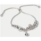 Silver Plated Charm Toggle Bracelet