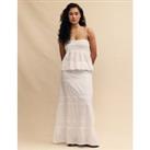 Pure Cotton Lace Detail Maxi Tiered Skirt
