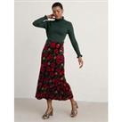 Buy Velvet Floral Midi A-Line Skirt