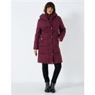 Padded Quilted Hooded Longline Coat