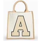 Personalised Monogram Large Letter Jute Bag by Alphabet