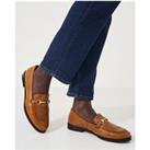 Leather Bar Flat Loafers