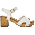 Leather Ankle Strap Block Heel Sandals