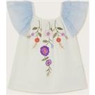 Pure Cotton Flower Embroidered Top (3-13 Yrs)