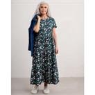 Pure Cotton Floral Maxi Waisted Dress