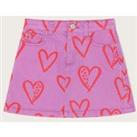 Denim Heart Print Skirt (3-13 Yrs)