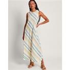Linen Blend Striped Maxi Slip Dress