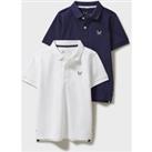 2pk Pure Cotton Plain Polo Shirts (3-12 Yrs)