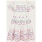 Pure Cotton Embroidered Tiered Dress (2-15 Yrs)