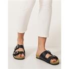 Buy Leather Buckle Flat Sandals
