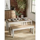 Salcombe 6 Seater Dining Table with Benches
