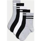 5pk Cotton Rich Ribbed Striped Socks