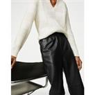 Buy Leather Straight Leg Trousers
