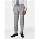 Buy Slim Fit Check Stretch Suit Trousers