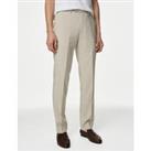 Tailored Fit Linen Blend Striped Trousers