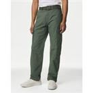 Loose Fit Belted Ripstop Textured Cargo Trousers