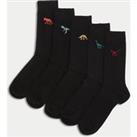 5pk Cool & Fresh Dinosaur Cotton Rich Socks