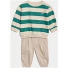 2pc Cotton Rich Striped Sweater Outfit (0-3 Yrs)