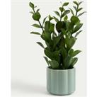 Artificial Green Plant in Ceramic Pot