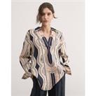 Pure Linen Patterned Relaxed Shirt