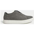 Suede Slip On Suede Trainers with Freshfeet