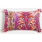 Cotton with Linen Embroidered Bolster Cushion