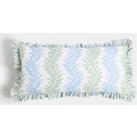 Buy Cotton with Linen Leaf & Striped Bolster Cushion