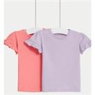 2pk Pure Cotton Frill T-Shirts (0-3 Yrs)