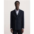 Tailored Fit Silk Rich Double Breasted Suit Jacket