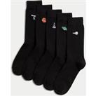 5pk Cool & Fresh Space Cotton Rich Socks
