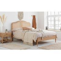 Birlea Leonie Wooden Rattan Bed Frame, Double, Oak