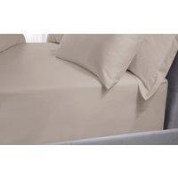 Five Star Hotel Concept Sateen Fitted Sheet, Double, Latte