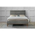 Time Living Mayfair Light Grey Fabric Bed Frame, Double