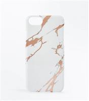 White Marble Effect Metallic Case for iPhone 6/6s/7/8 New Look