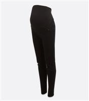 Women's Maternity Black Lift & Shape Ripped Over Bump Emilee Jeggings New Look