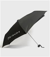 Black Logo Friends Umbrella New Look