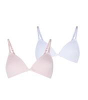 Girls 2 Pack Pale Pink and White Non Wired Bras New Look