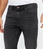 Men's Black Washed Skinny Jeans New Look