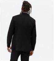 Men's Black Revere Collar Skinny Fit Suit Jacket New Look