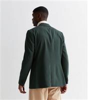 Men's Dark Green Skinny Fit Suit Jacket New Look