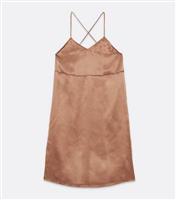 Women's Light Brown Satin Cami Nightdress Vero Moda New Look