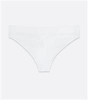 Women's White Ribbed Seamless Thong New Look