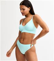 Women's Light Green Seamless Ribbed Thong New Look